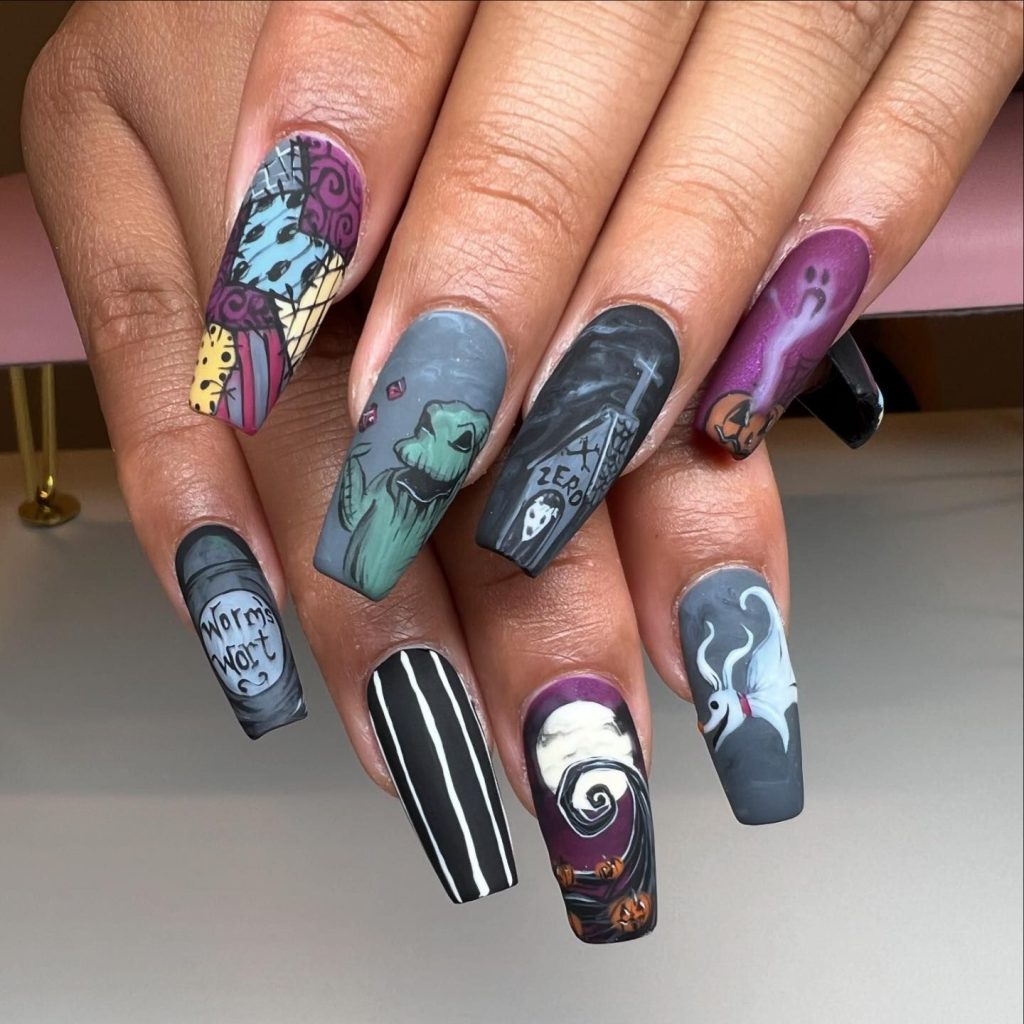 gel spooky halloween nails