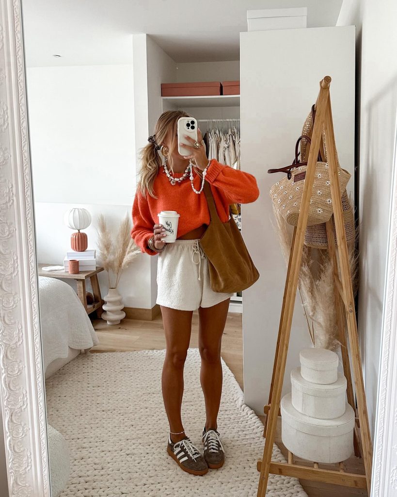 orange fall outfit