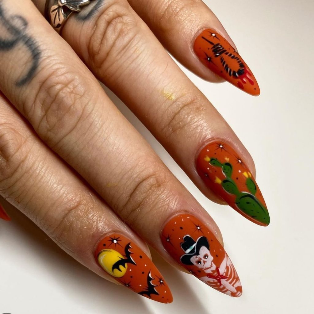 stylish spooky halloween nails