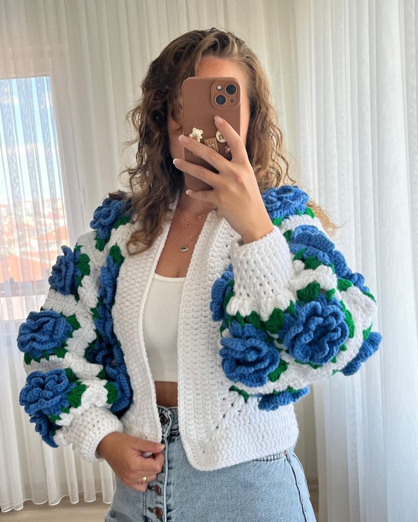 blue winter women sweater