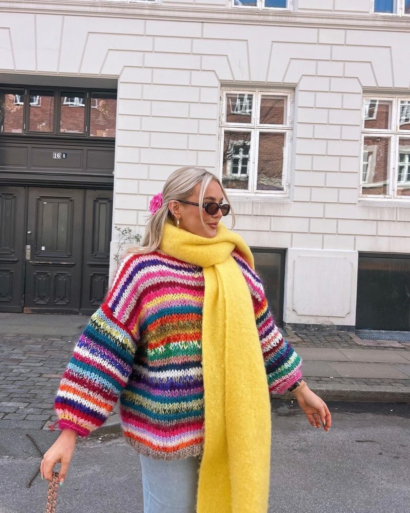 colorful winter women sweater