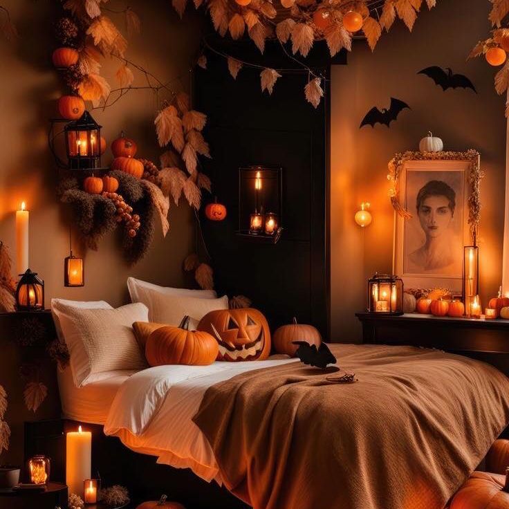dramatic easy halloween room decor