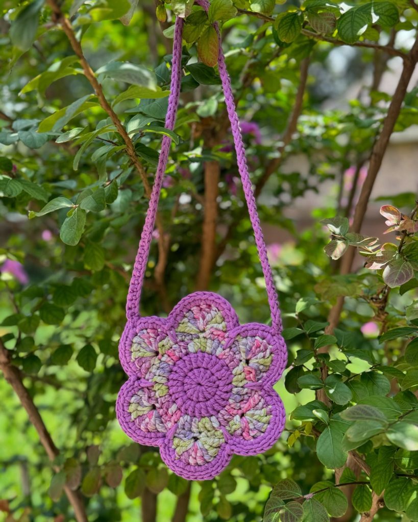 flower crochet bag