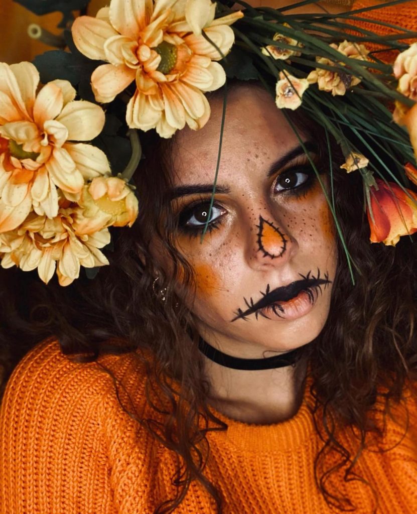 flower halloween makeup look