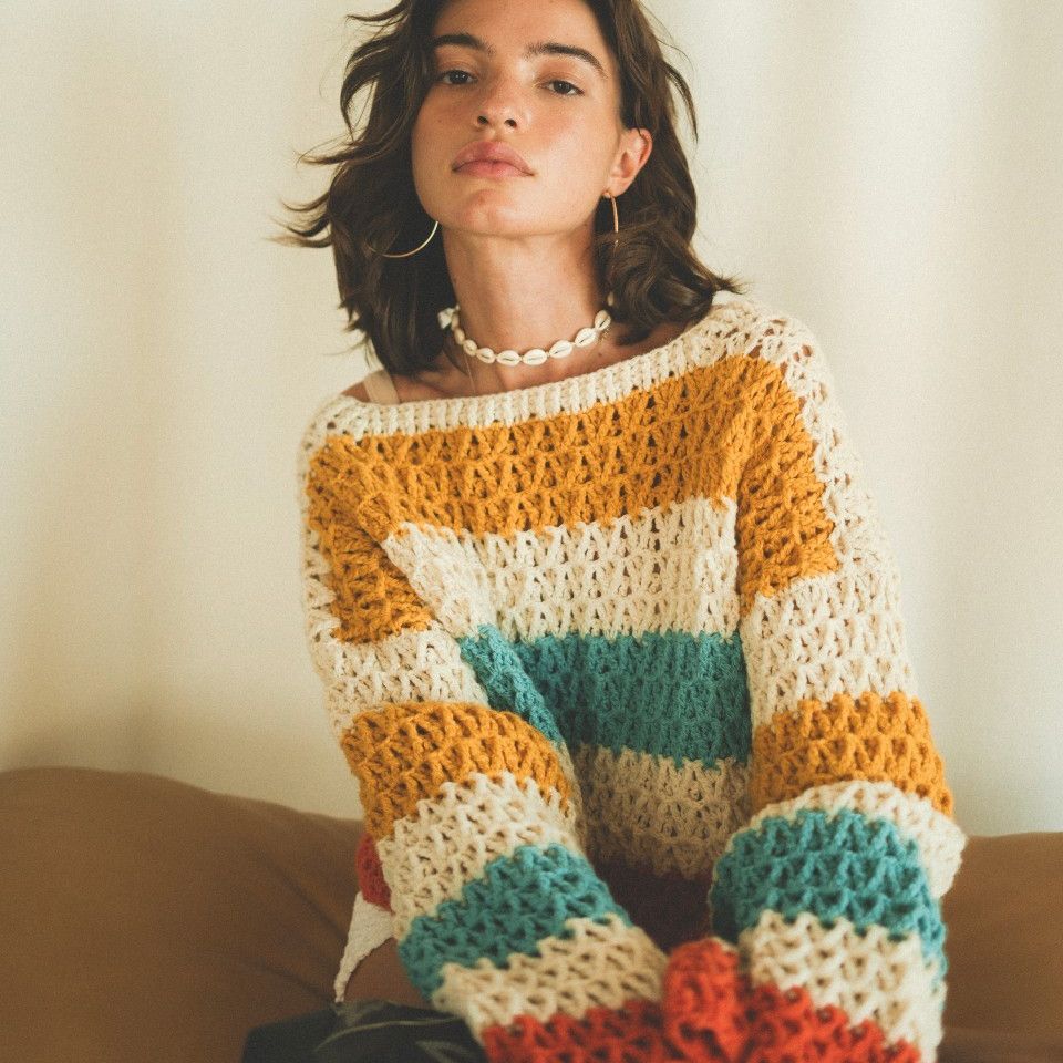 flowy crochet sweater