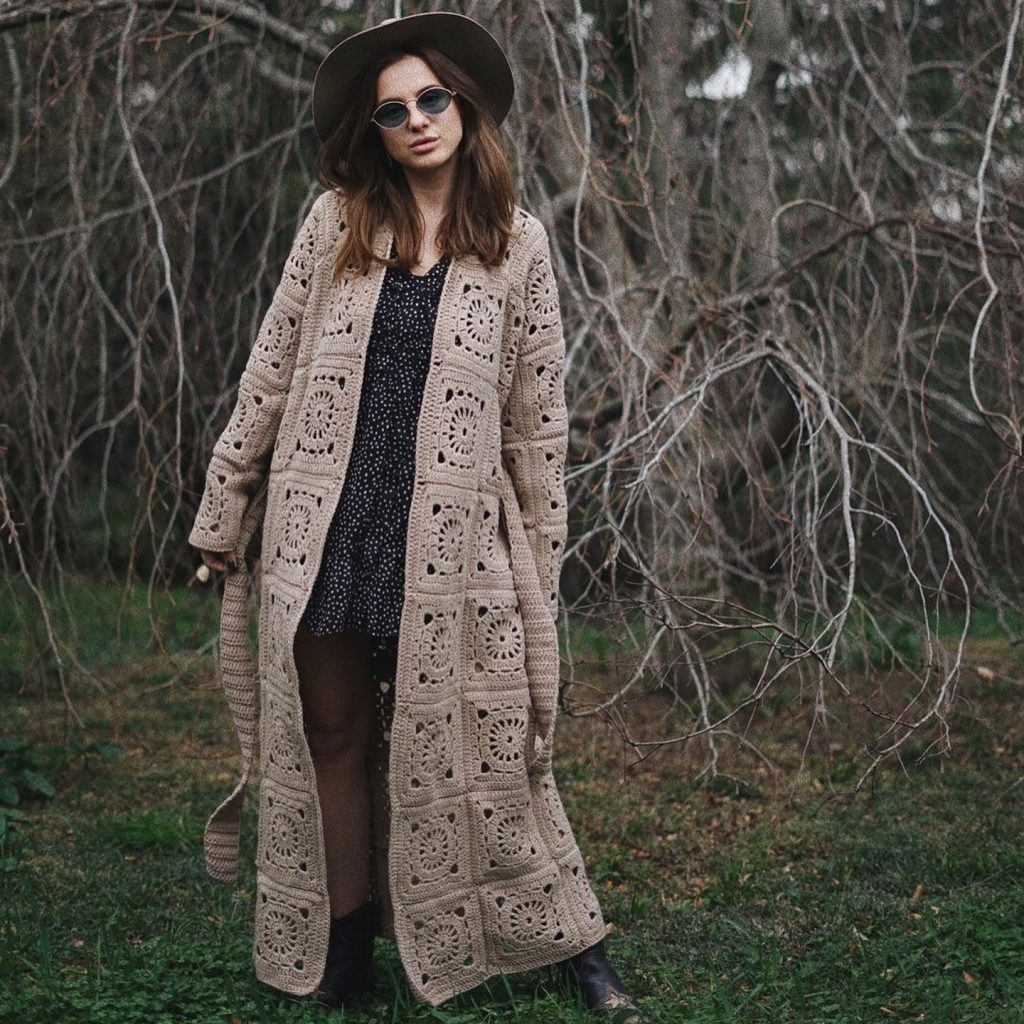 long crochet sweater
