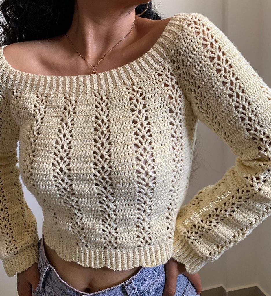 roundneck crochet sweater