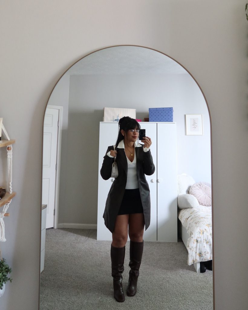 stunning dress with high boots