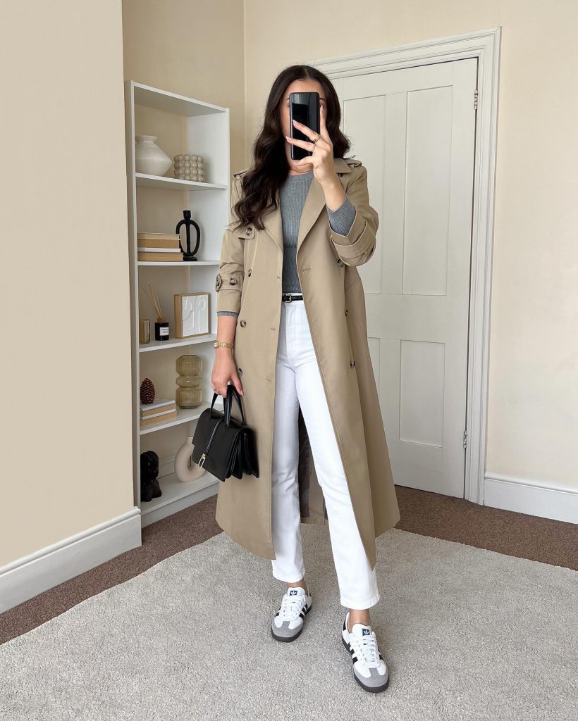 trenchcoat office outfit