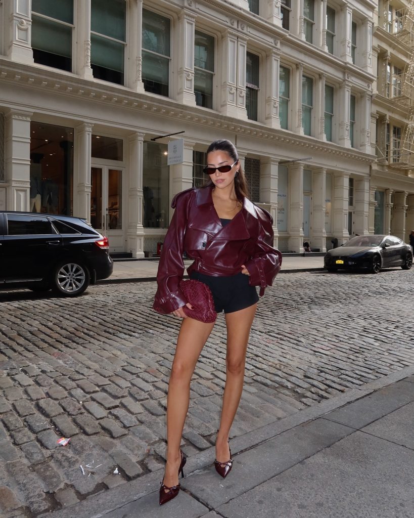 trendy leather jacket