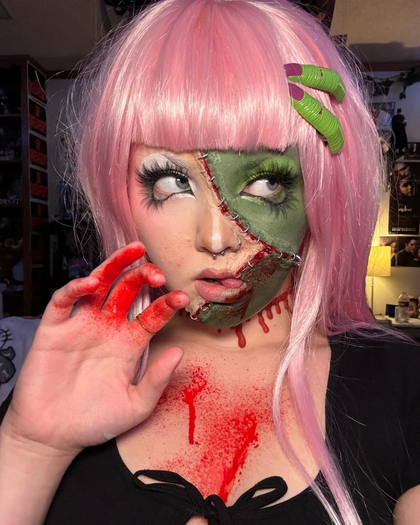 zombie halloween makeup look