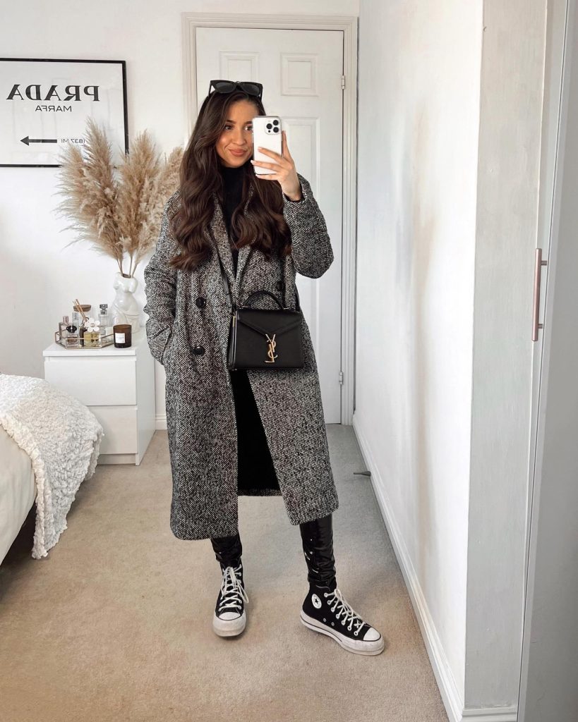 black casual winter outfit