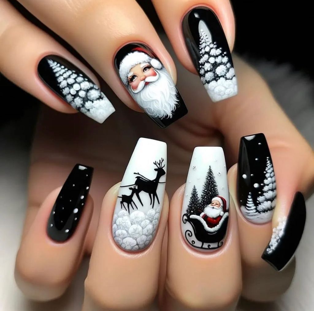 black christmas nails