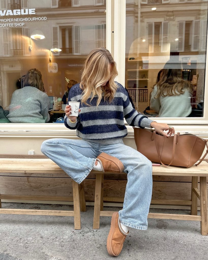 blue winter women outfit