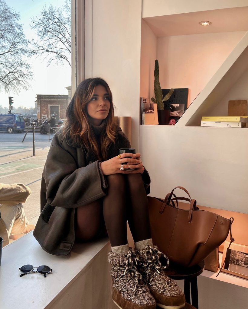 brown winter women outfit