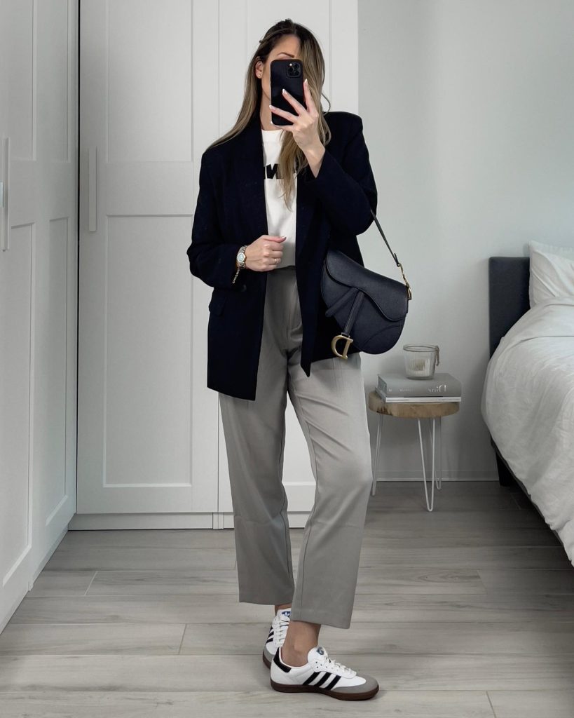 cozy black blazer outfit