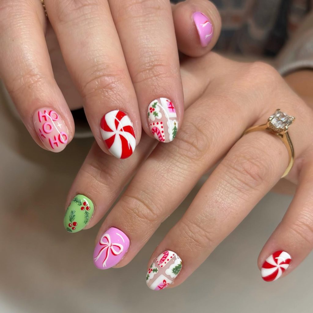 creative christmas nails
