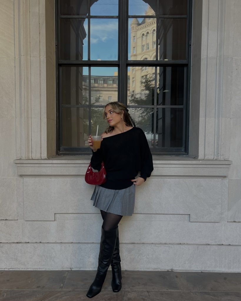 cute kneehigh boots outfit