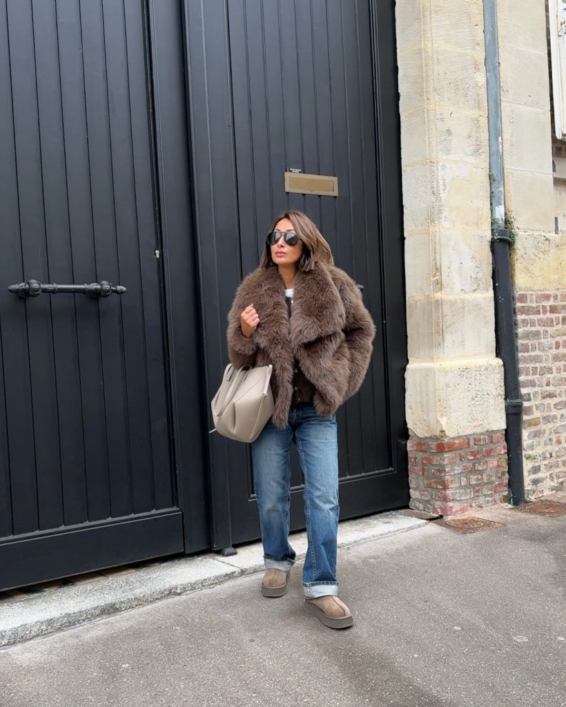 fluffycoat casual winter outfit