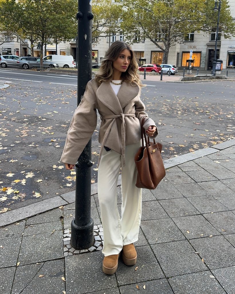 grey winter women outfit