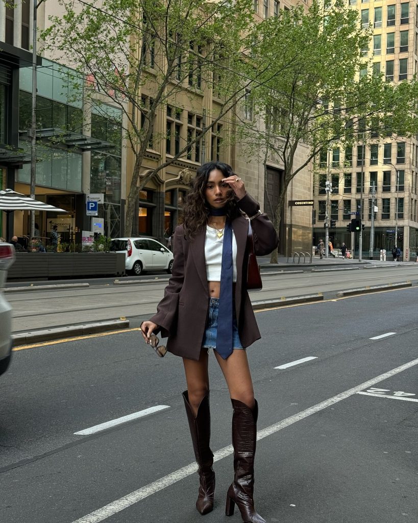 stunning kneehigh boots outfit