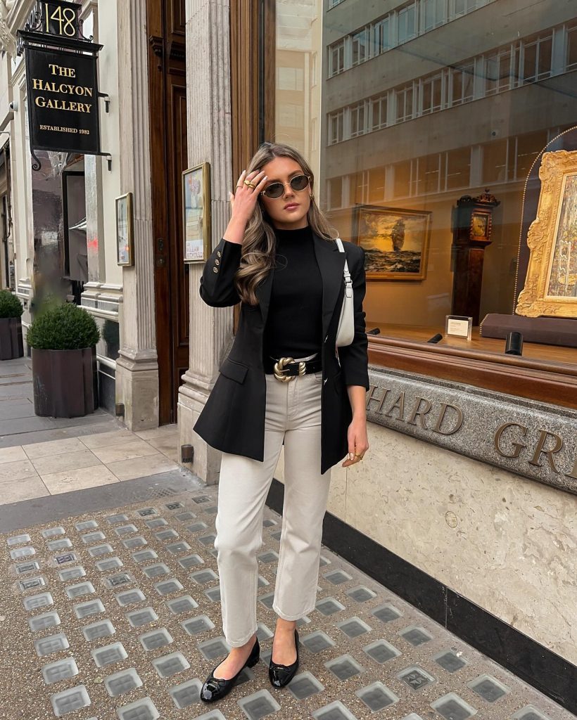 stylish black blazer outfit