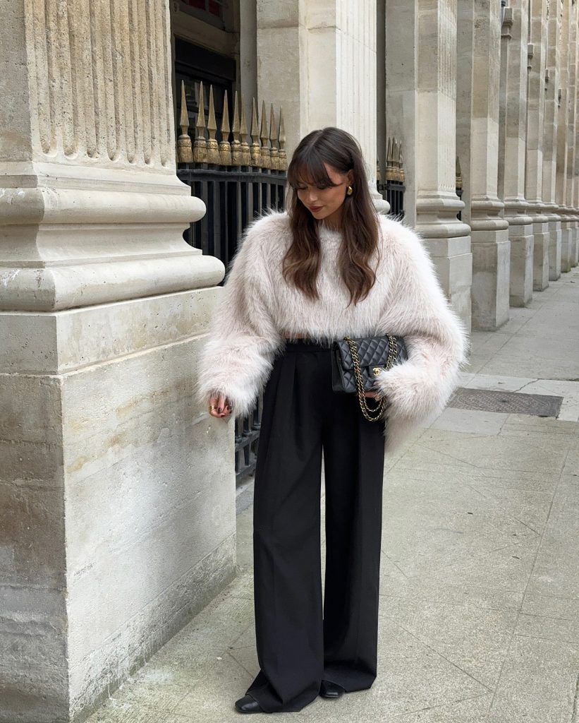white  winter women outfit