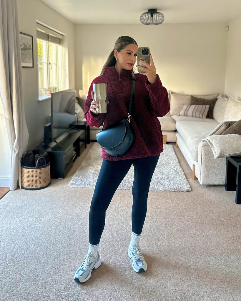 casual winter legging outfit