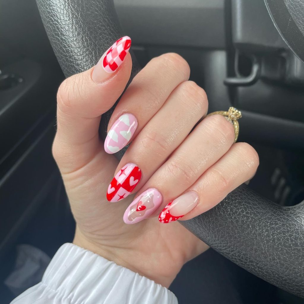 combo valentine nails