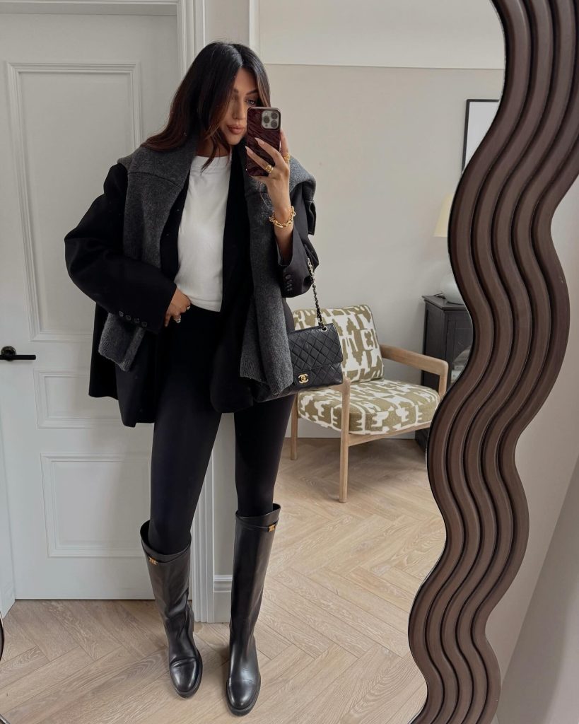 cool black legging outfit
