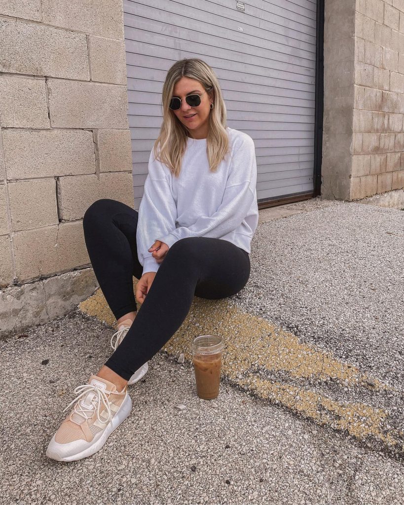 cozy black legging outfit