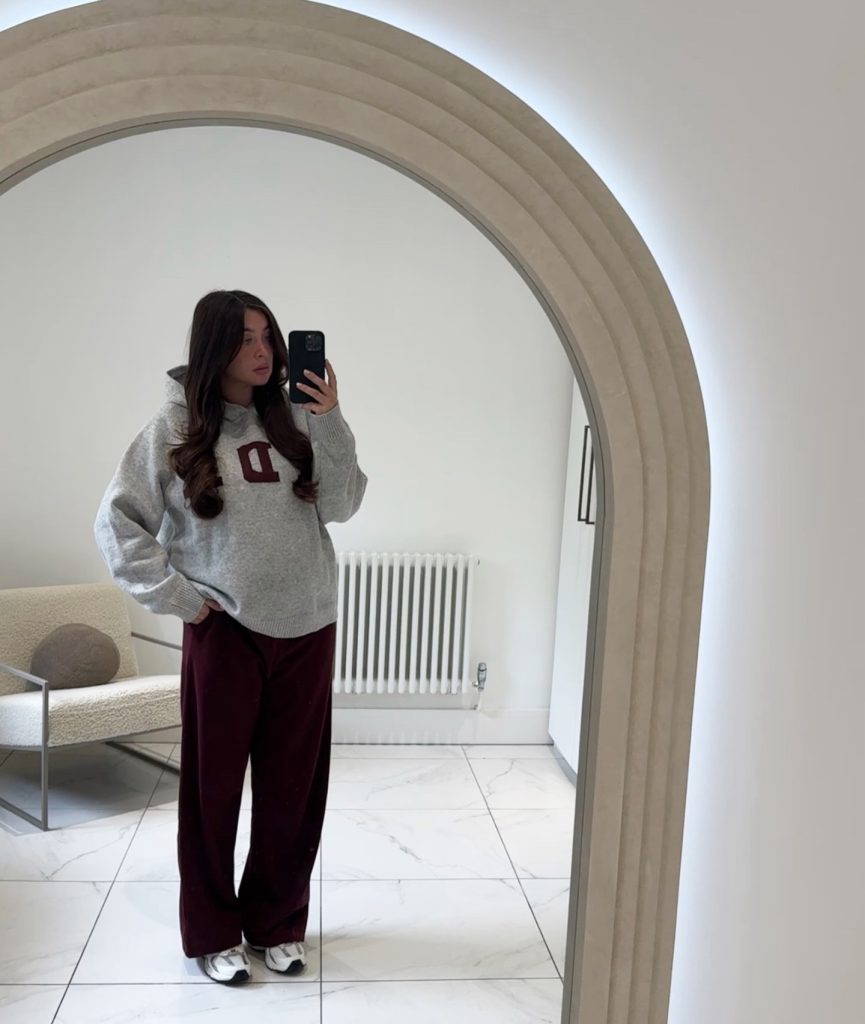 cozy winter maternity outfit