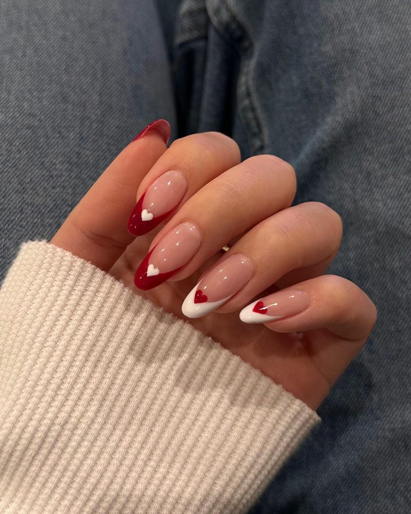 french valentine nails