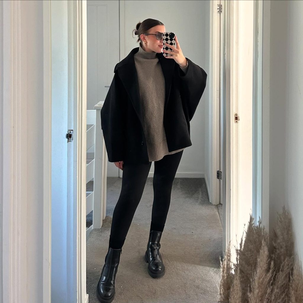 gorgeous black legging outfit