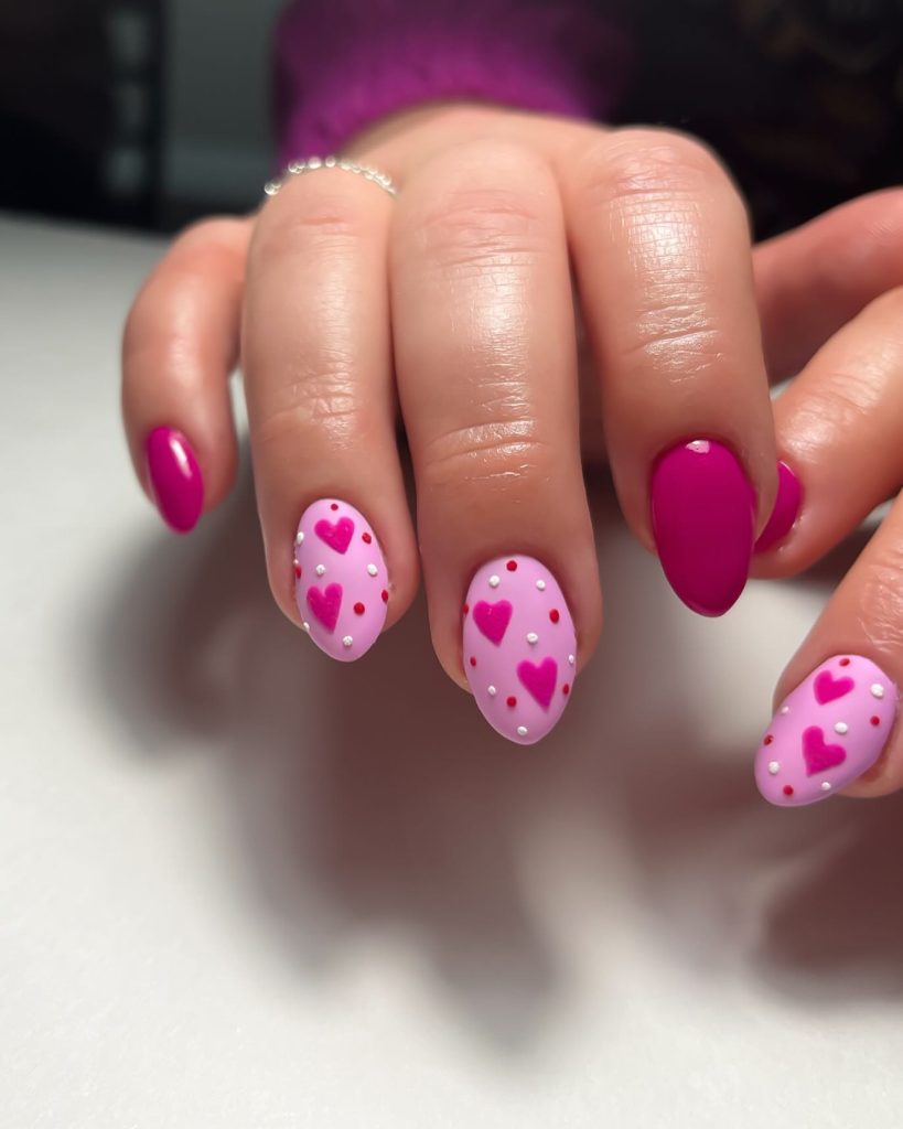 short valentine nails