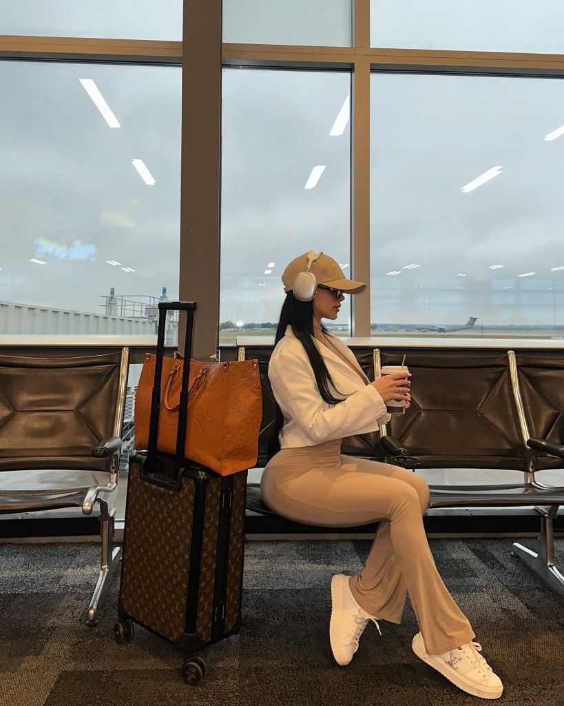 stylish winter airport look