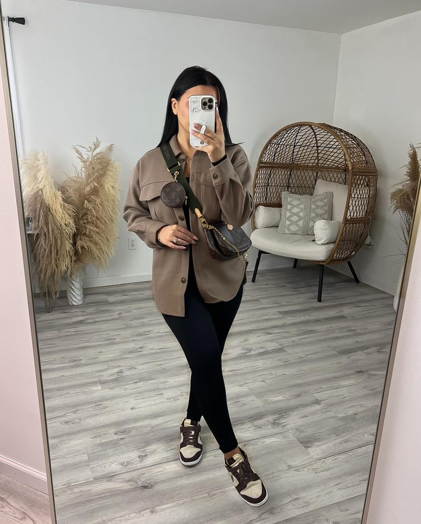 trendy black legging outfit