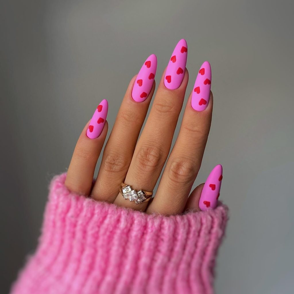 vibrant valentine nails