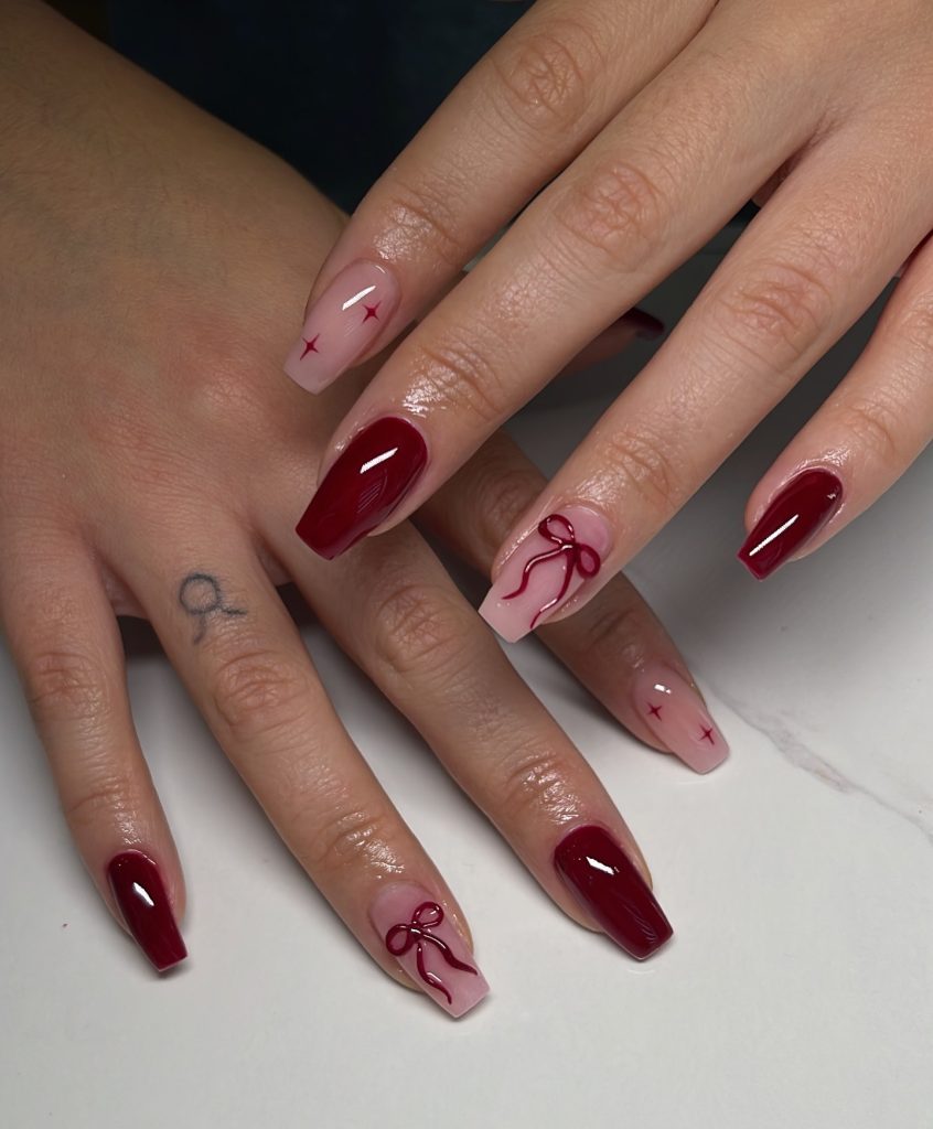 bowstyle red valentine nails