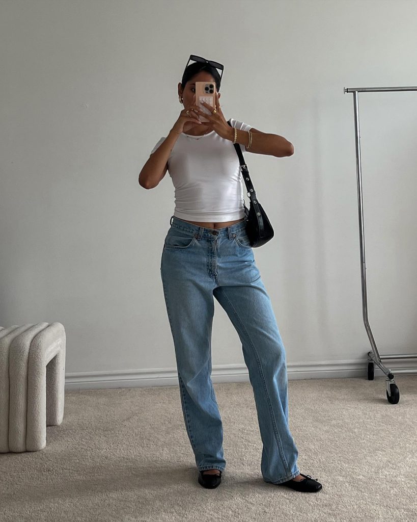casual ballet shoe outfit