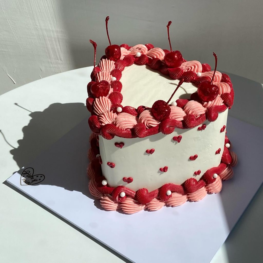 cherry valentine cake