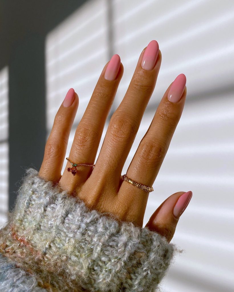 soft pink valentine nails