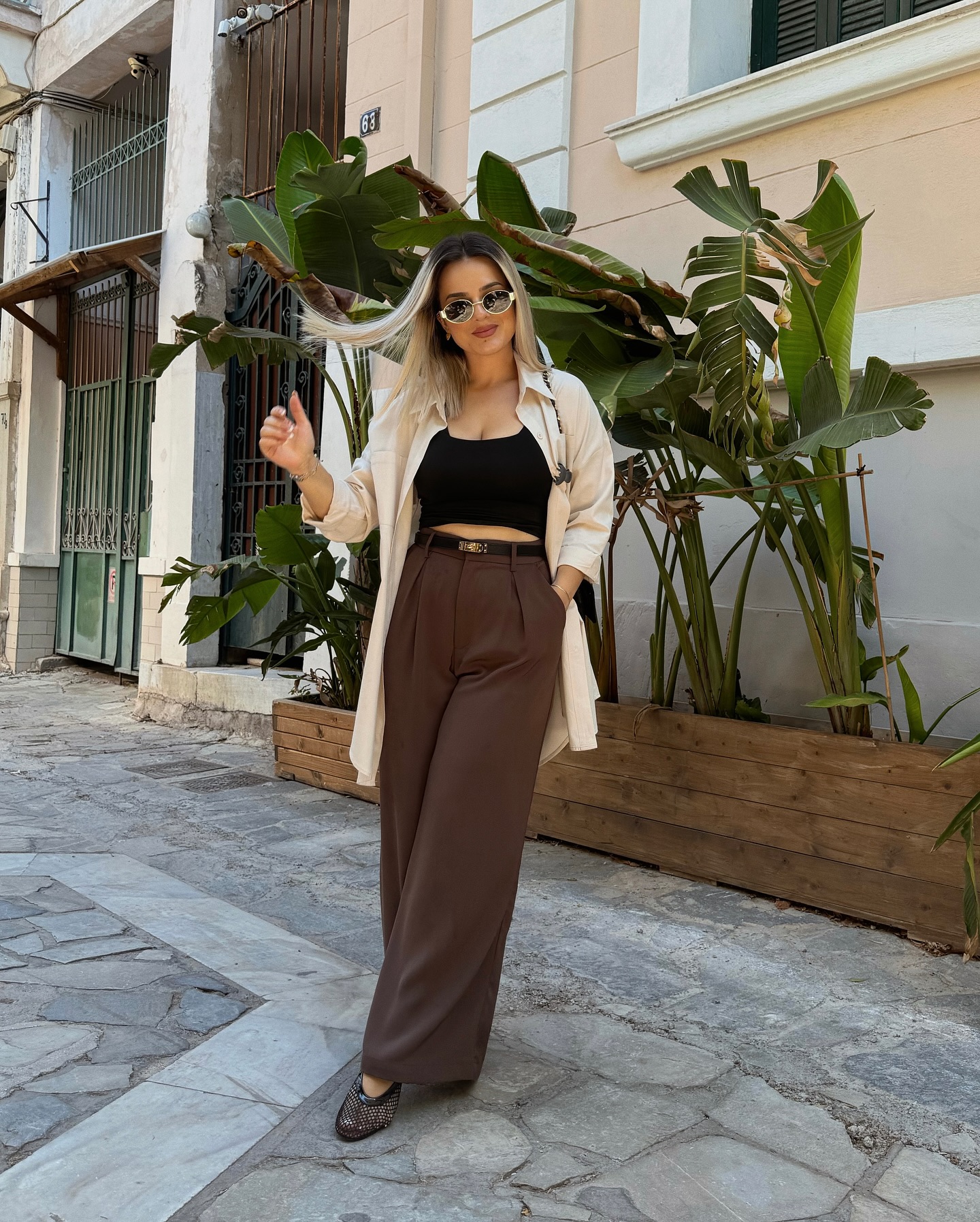 trendy office satin pant outfit