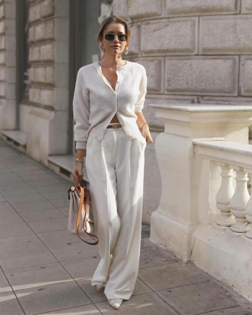white wideleg pant outfit