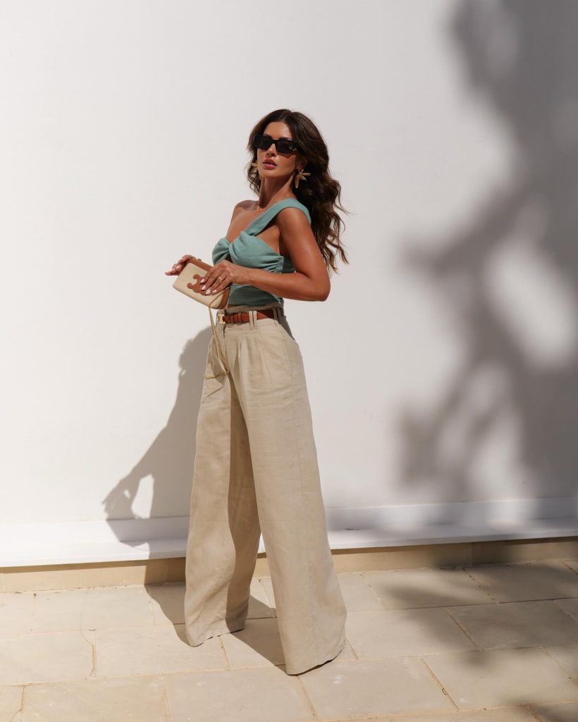 elegant linen pant outfit