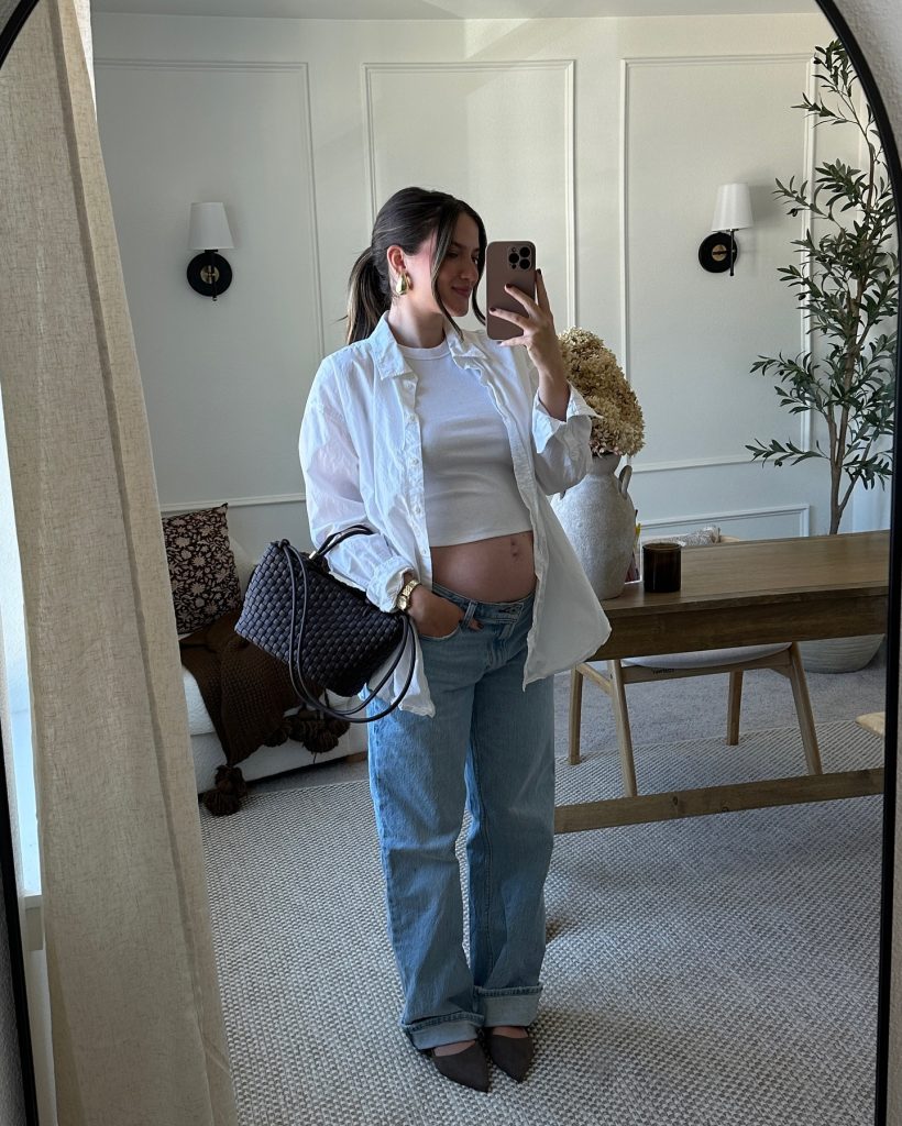 jean summer maternity outfit