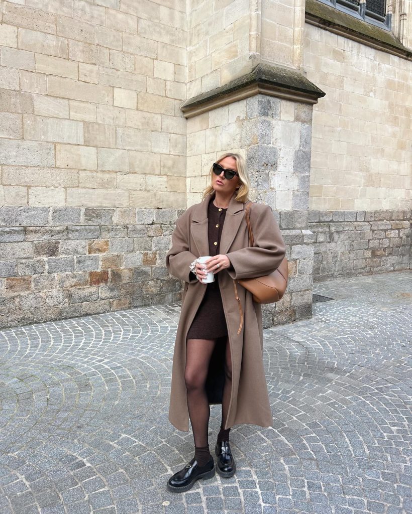 oversized loafers office outfit
