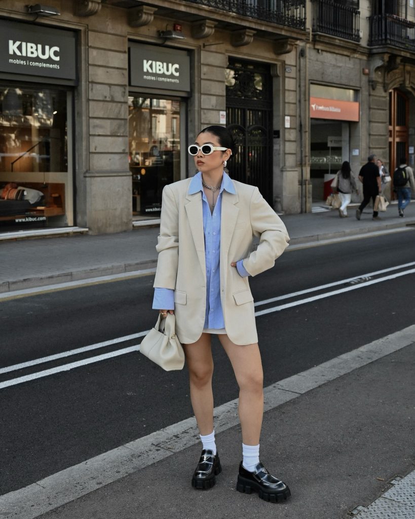 professional loafers office outfit