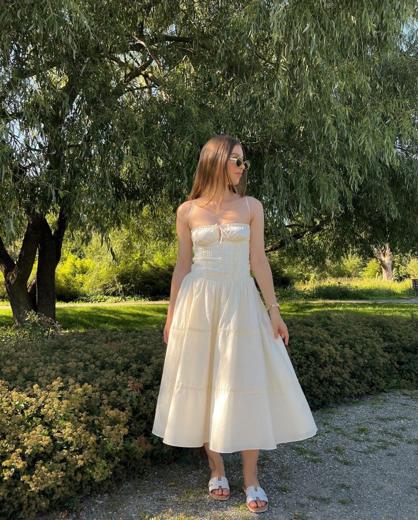 white flowy sundress summer outfit