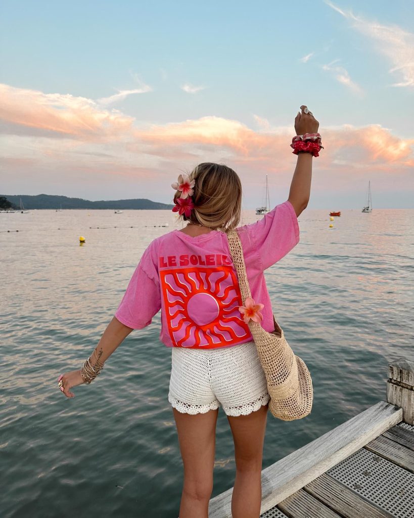 beautiful crochet beach outfit